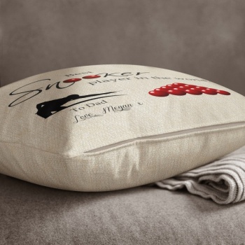 Personalised Cream Chenille Cushion - Best Snooker Player
